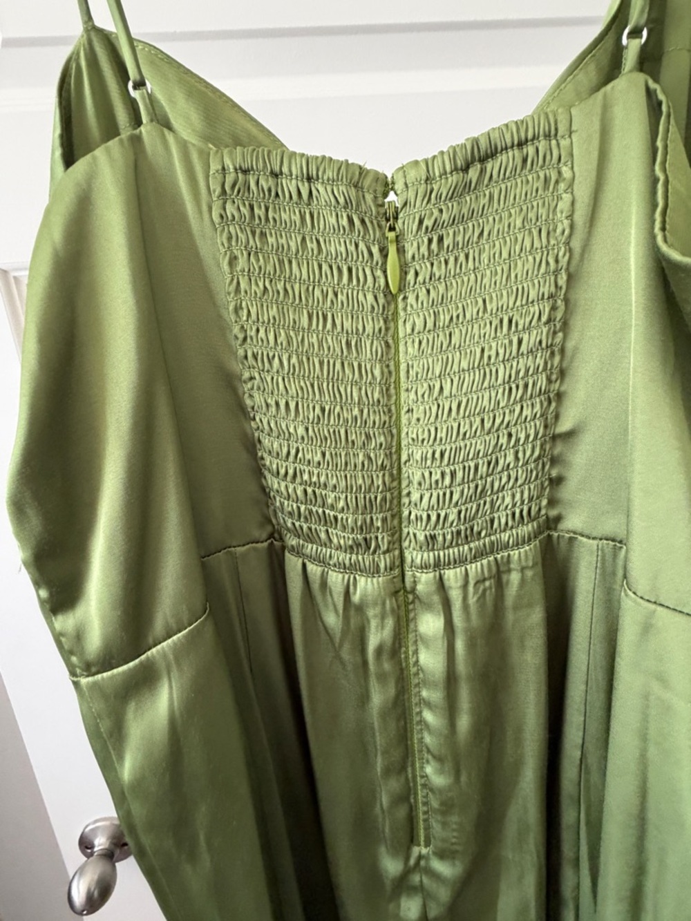 Abercrombie & Fitch Olive Green Satin Slip Dress - Picture 4 of 4